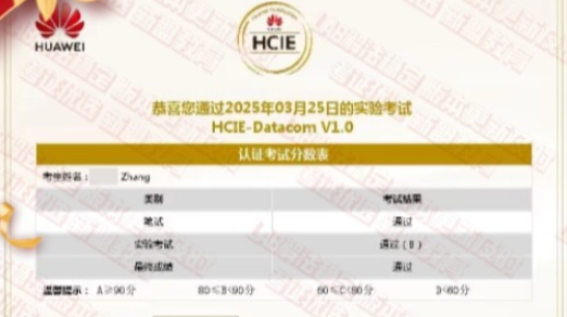 Student Zhang's HCIE-Datacom L